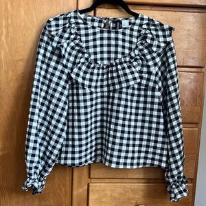 H&M gingham blouse, size S